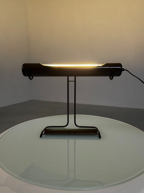 echt vintage space age Vintage desk lamp Woja Holland - fluorescent tube lighting - 1970s rare metal plastic light