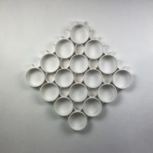echtvintage Vintage wall panel - space age 1970s wall panels - retro modern art - white plastic wall coverings