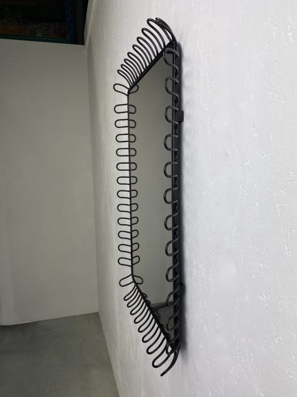 Modernist design wall mirror Jean Royere black metal wire mirror large modern design mirror IKEA MANDAL wire vintage vintage mirror Francis Cayouette Josef Frank echtvintage