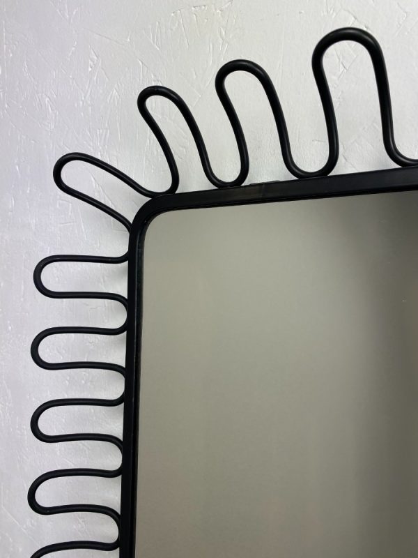 Modernist design wall mirror Jean Royere black metal wire mirror large modern design mirror IKEA MANDAL wire vintage vintage mirror Francis Cayouette Josef Frank echtvintage
