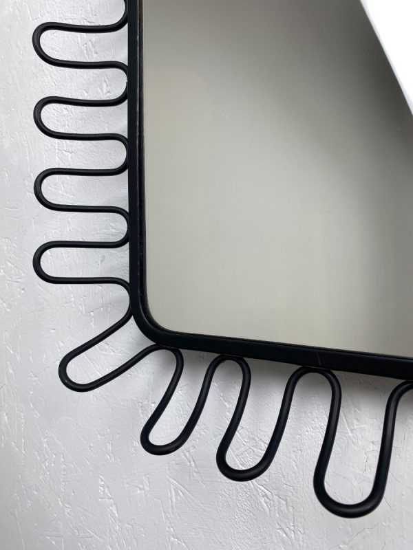 Modernist design wall mirror Jean Royere black metal wire mirror large modern design mirror IKEA MANDAL wire vintage vintage mirror Francis Cayouette Josef Frank echtvintage