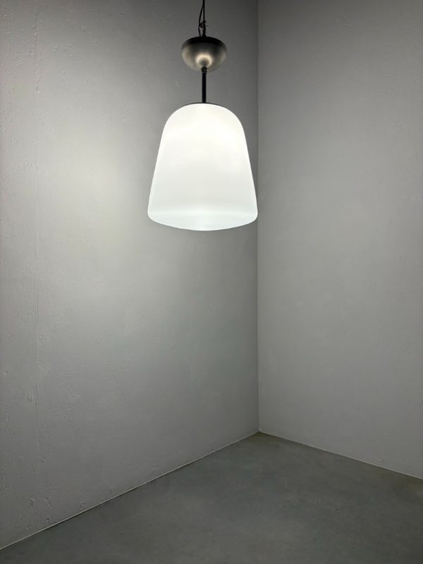 Gispen design GISO opaline pendant lamp - vintage 30s - 50s school ceiling light - art deco lighting