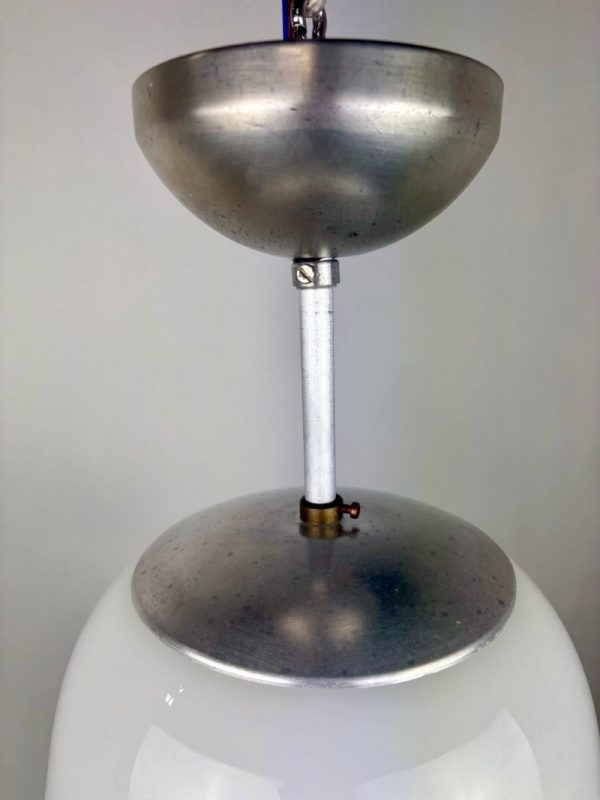 Gispen design GISO opaline pendant lamp - vintage 30s - 50s school ceiling light - art deco lighting