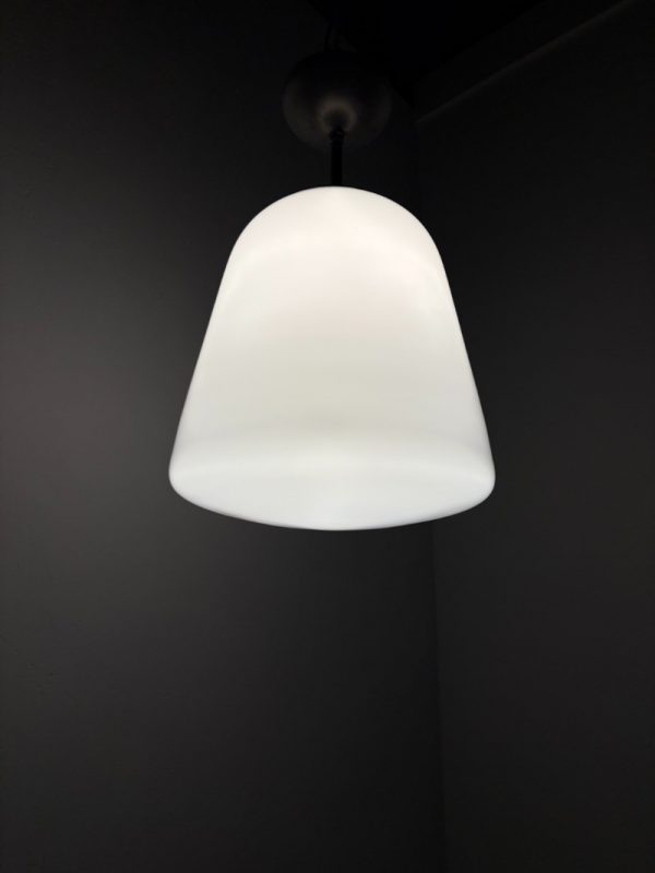 Gispen design GISO opaline pendant lamp - vintage 30s - 50s school ceiling light - art deco lighting