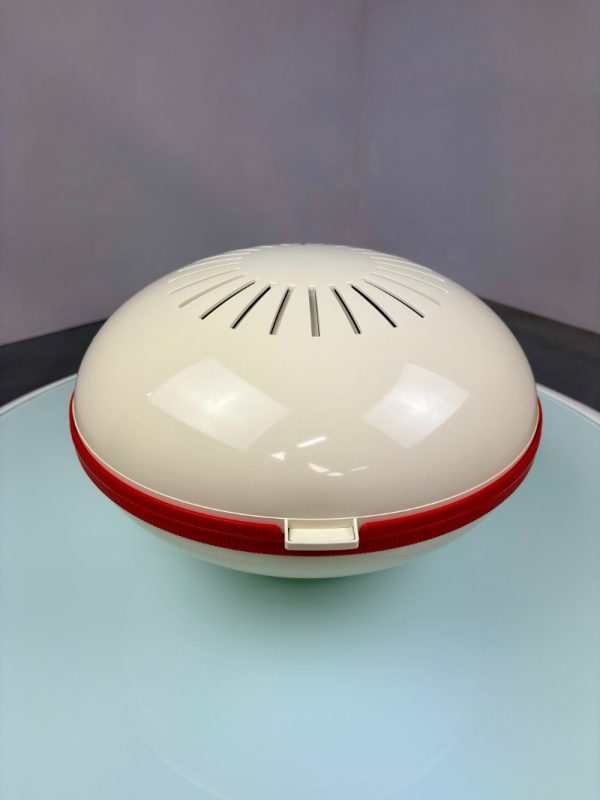 Space age table mirror with storage box from Flair - Dutch Design - Make up mirror - Mirror with lighting - Modern 1970s orange white echt vinta
